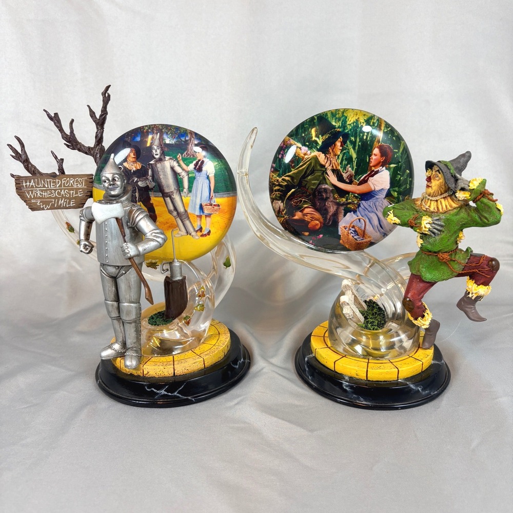 Wizard of Oz Bradford Exchange Swirling Toward Oz Tin Man Scarecrow Figurine Set